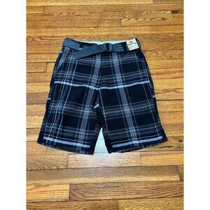 Roebuck & Co. Men's Size 30 Plaid Flat Front Shorts 12" Inseam Cotton NWT $40.00